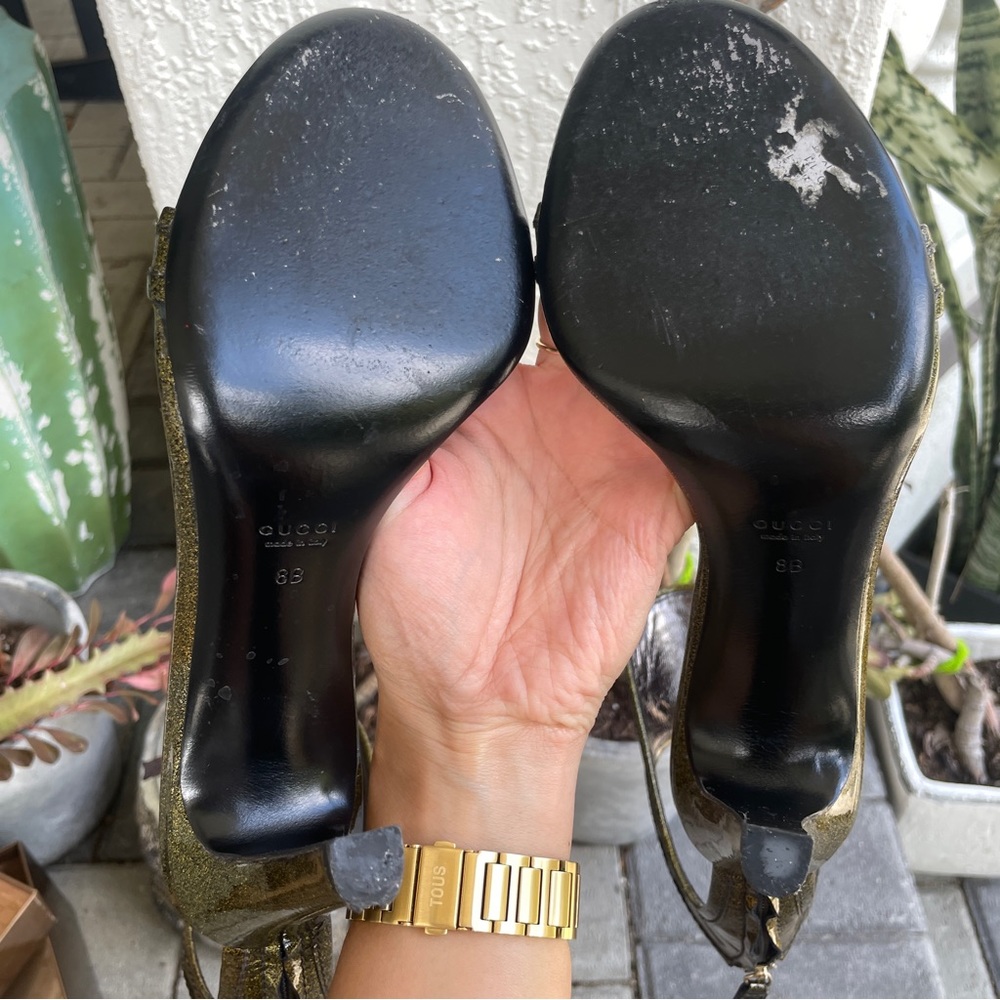 Gucci Guccissima Moss Green Interlocking GG Heel - Picture 7 of 8